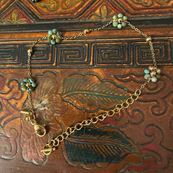 L'Apprentie pierres et bijoux Bayonne bracelet Fleur de Pierres turquoise