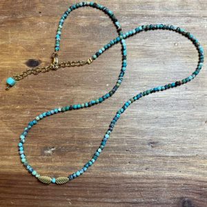 L'Apprentie pierres et bijoux Bayonne collier court turquoise