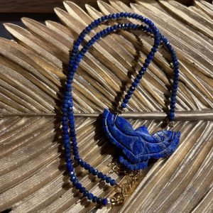 L'Apprentie pierres et bijoux Bayonne collier gret esprit lapis lazuli