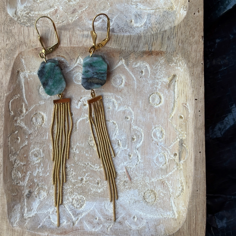 Boucles Petites Comètes en Dioptase – Image 2