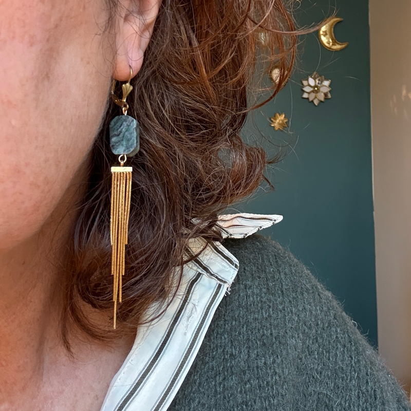 Boucles Petites Comètes en Dioptase