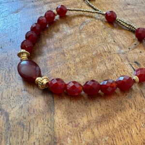 Collier cornaline avec des perles en forme d'olive