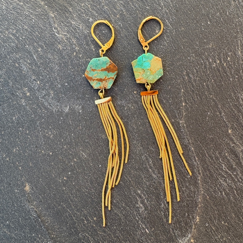 Boucles Petites Comètes en Turquoise Boucles Petites Comètes en Turquoise – Image 3