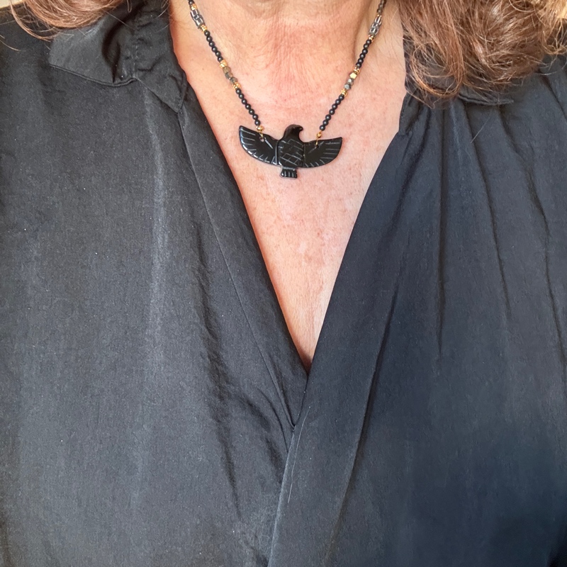 Collier Aigle noir onyx – Image 2
