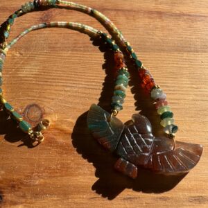 Collier Aigle Agates Indiennes