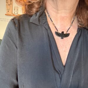 Collier Aigle noir onyx
