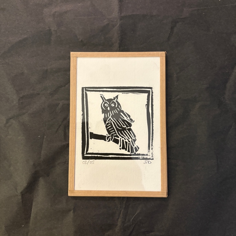 Linogravure Le Hibou – Image 3