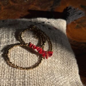 Collier hématites et corail bambou