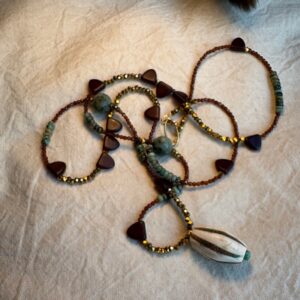 Sautoir Frieda - Pièce ancienne en coquillage & turquoise