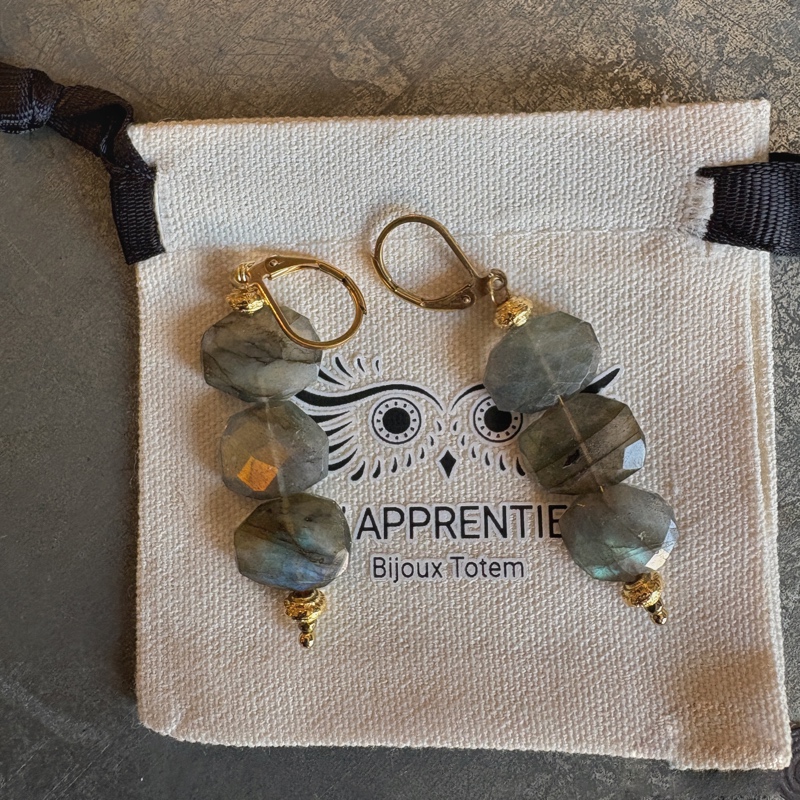 Boucle Pastilles Labradorite Boucle Pastilles Labradorite – Image 3