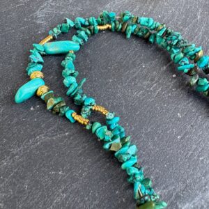 sautoir Chips Turquoises