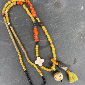Pierres Bijoux Pays Basque - L'Apprentie Sautoir Perles de Verre africaines