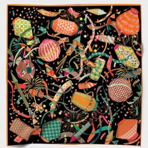 Foulard Les lanternes noir