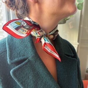 Foulard en Soie Les cartes postales 50x50 cm