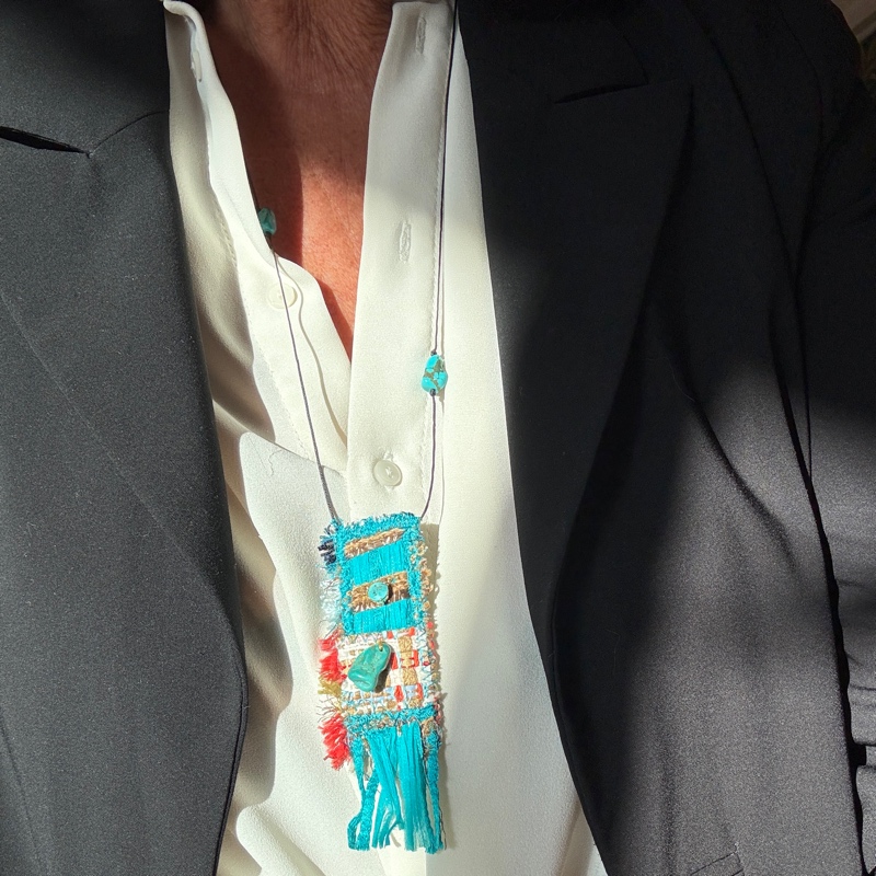 Sautoir couture turquoise Sautoir couture turquoise – Image 3